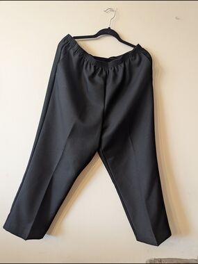 Alfred Dunner Black Elastic-Waist Dress Pants